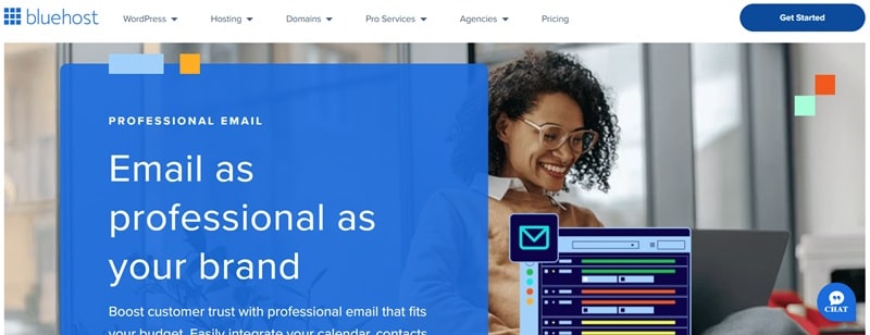 Bluehost professional email for your brand and small online business.