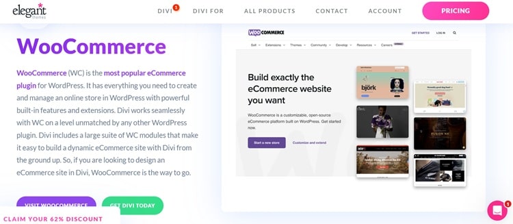 WooCommerce Divi Integration to build an ecommerce website on WordPress
