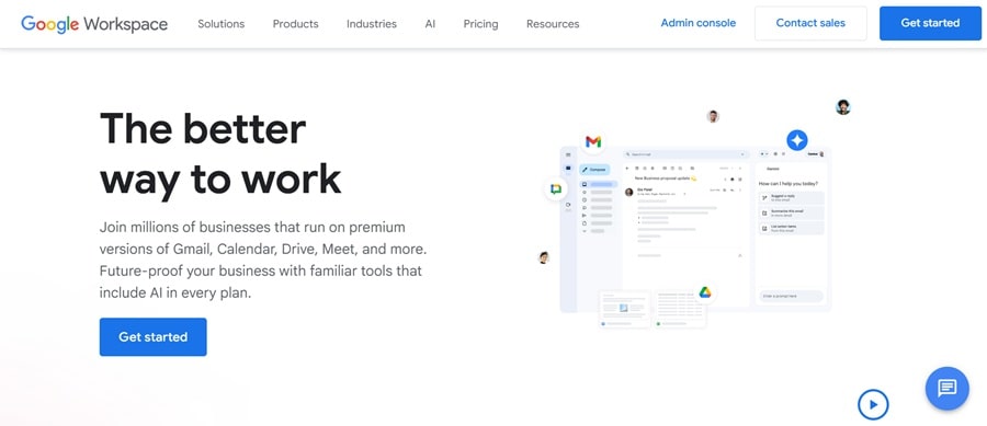 Google Workspace (formerly Gmail Business Email) is one of the best email service providers for small business.