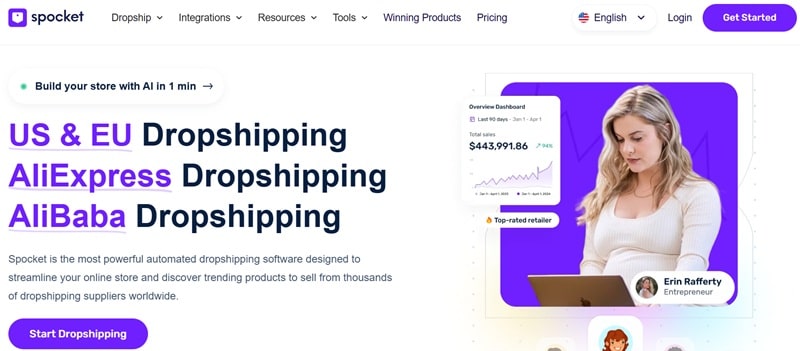 Spocket is a US and EU dropshipping supplier for AliExpress and Alibaba